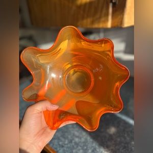 Vintage Orange Ruffled Edge Bowl
